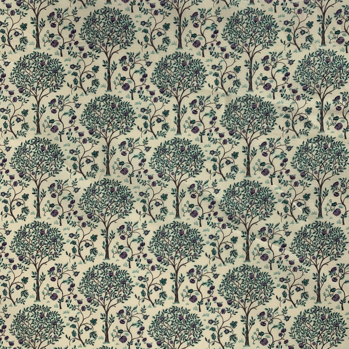 Pima Cotton Lawn - Mulberry Tree - Teal & Lilac