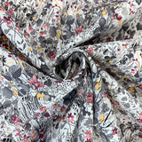 Pima Cotton Lawn - The Garden Of Shakespeare - Pink & Grey