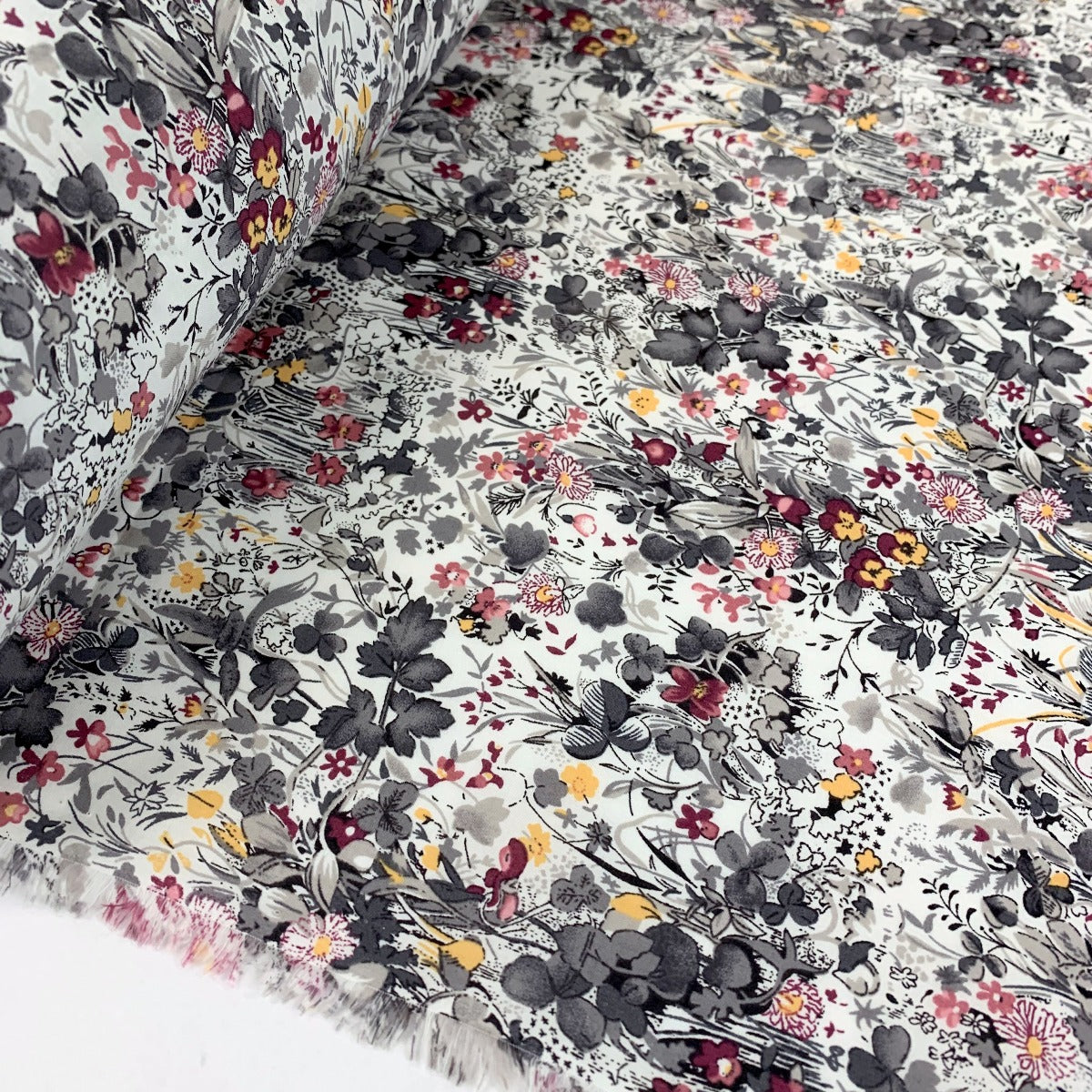 Pima Cotton Lawn - The Garden Of Shakespeare - Pink & Grey