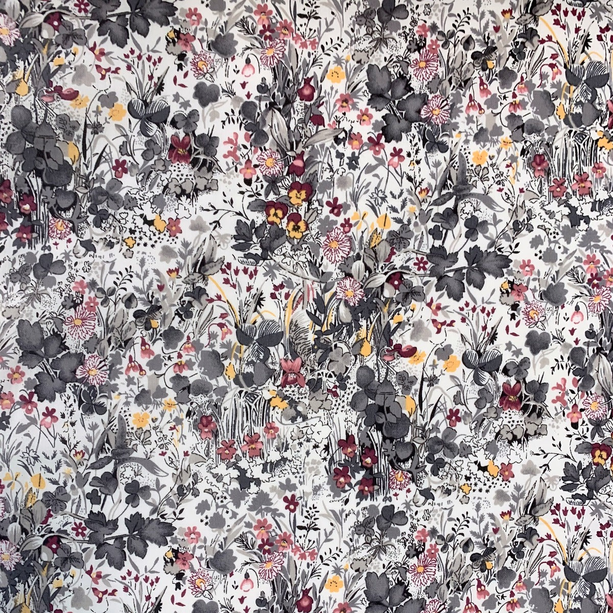 Pima Cotton Lawn - The Garden Of Shakespeare - Pink & Grey