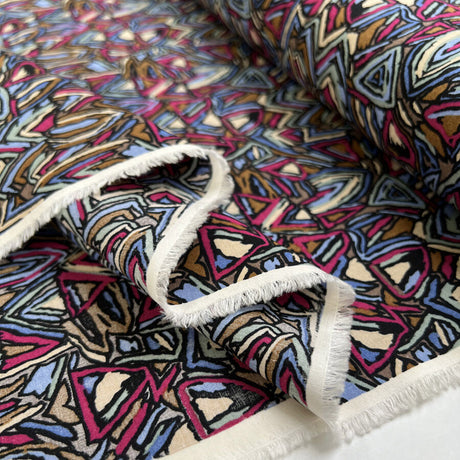 Pima Cotton Lawn Artful Abstract Pink Brown Print Dress Fabric Fold 6413D3Bb 2561 4534 8Eb8 58195Fc6A436