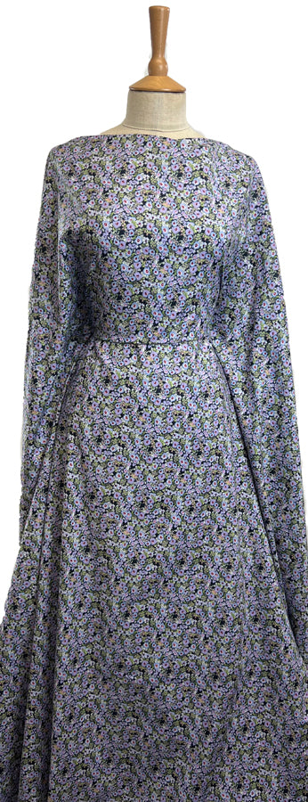 Pima Cotton Lawn Calmer Violet Purple Floral Dressmaking Fabric Mannequin