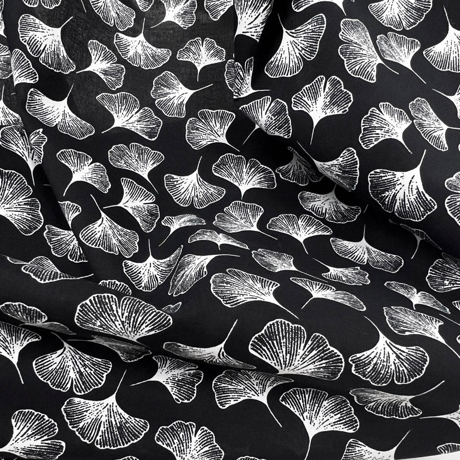 Pima Cotton Lawn - Midnight Fall - Black