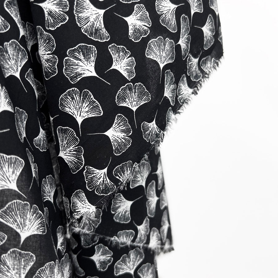 Pima Cotton Lawn - Midnight Fall - Black