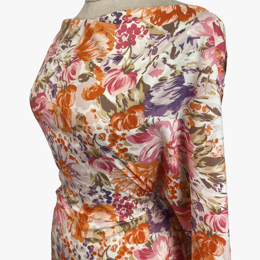 Pima Cotton Lawn Maria Woven Floral Print Dress Fabric Side