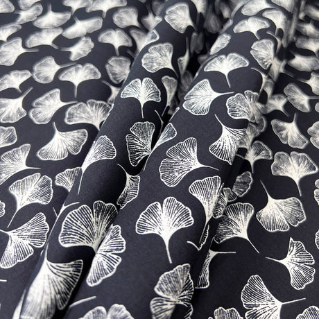 Pima Cotton Lawn Midnight Fall Navy Dress Fabric