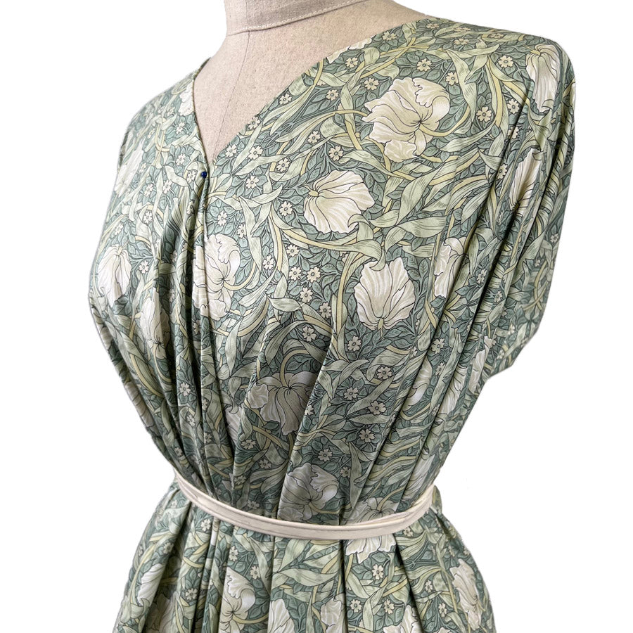 Green Floral Fabric | Pima Cotton Lawn - Morris