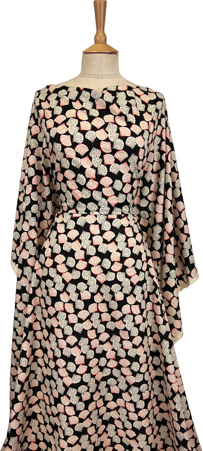 Floral Fan Print Dress Fabric | Pima Cotton Lawn