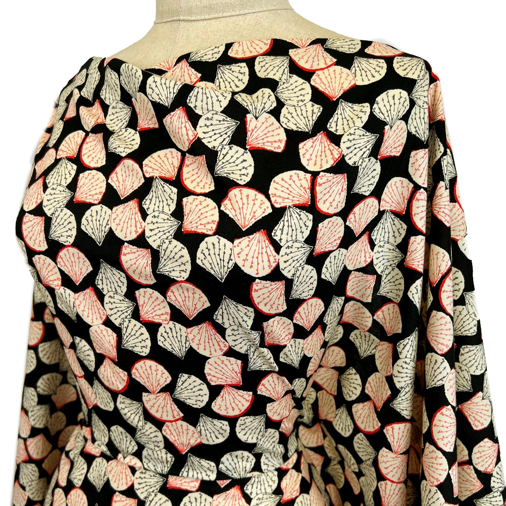 Pima Cotton Lawn Shan Black Dress Fabric Side