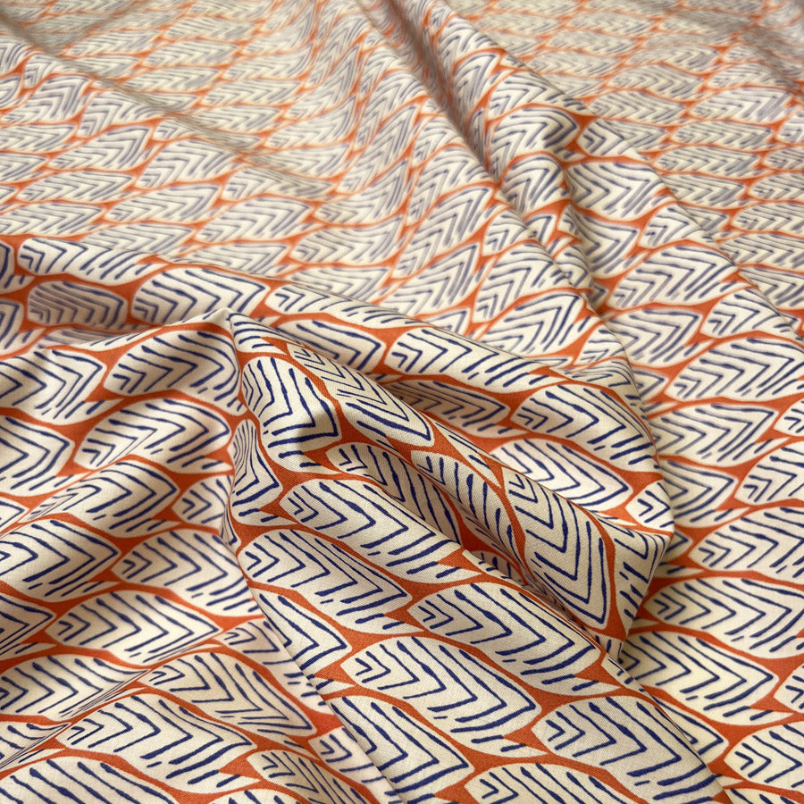 Pima Cotton Lawn - Tribal Grove - Orange