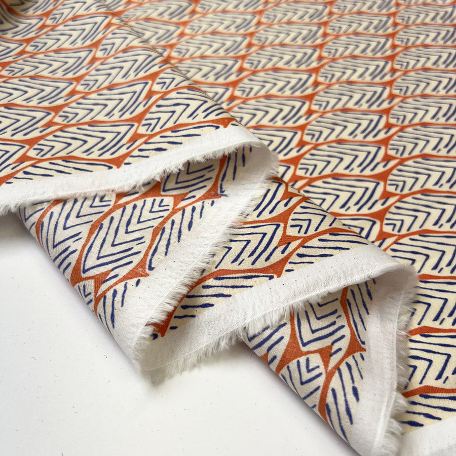 Pima Cotton Lawn - Tribal Grove - Orange
