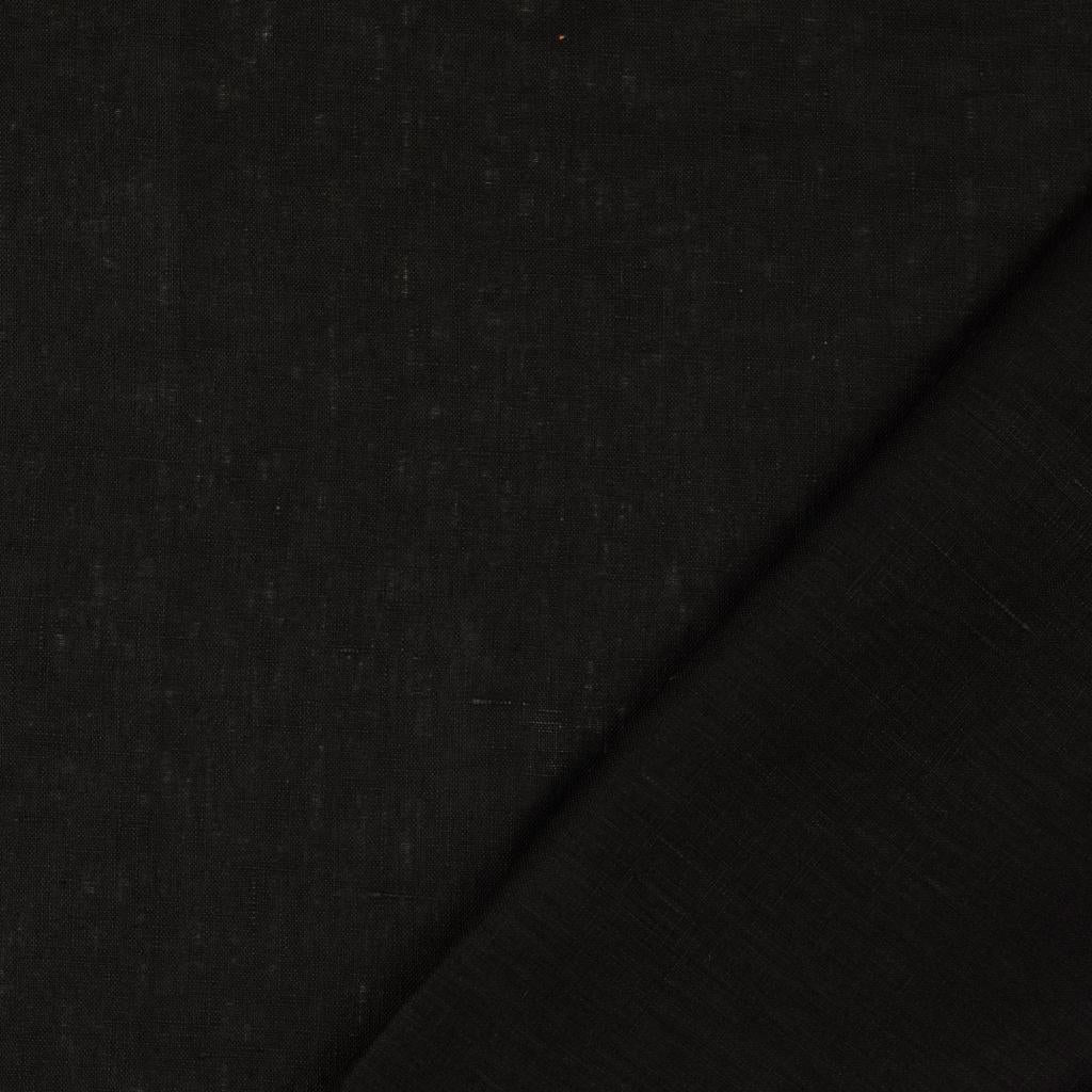 Plain 100 Percent Linen 150Gsm Dress Fabric Black Fold