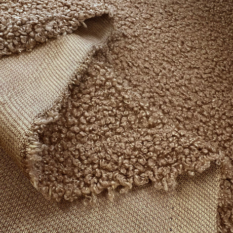 Plain Boucle Brown Dressmaking Fabric Fold