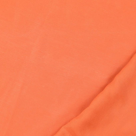 Plain Lightweight Soft Dress Fabric Lyocell Linen Orange Fold