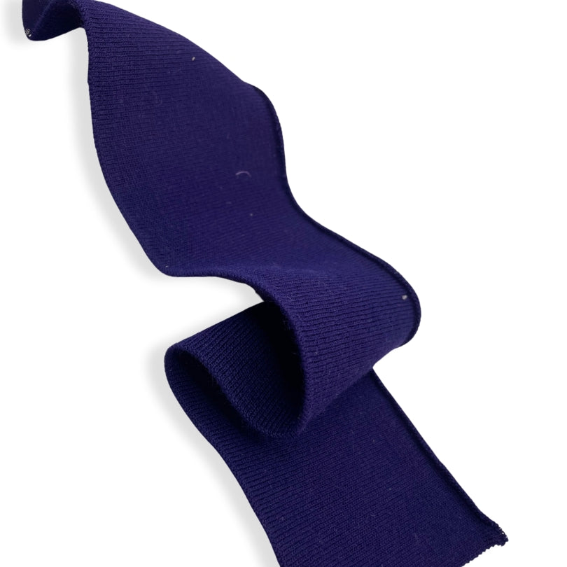 Plain Poly Cotton Stretch Knitted Ribbing Fabric Navy 1