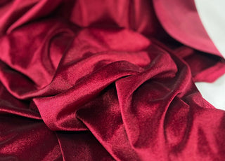 Plain Velour Dress Fabric  Roxy Stretch Velvet Wine Cu3