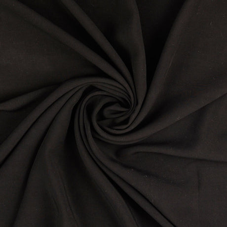 Plain Viscose Poplin Dress Fabric Black Twist