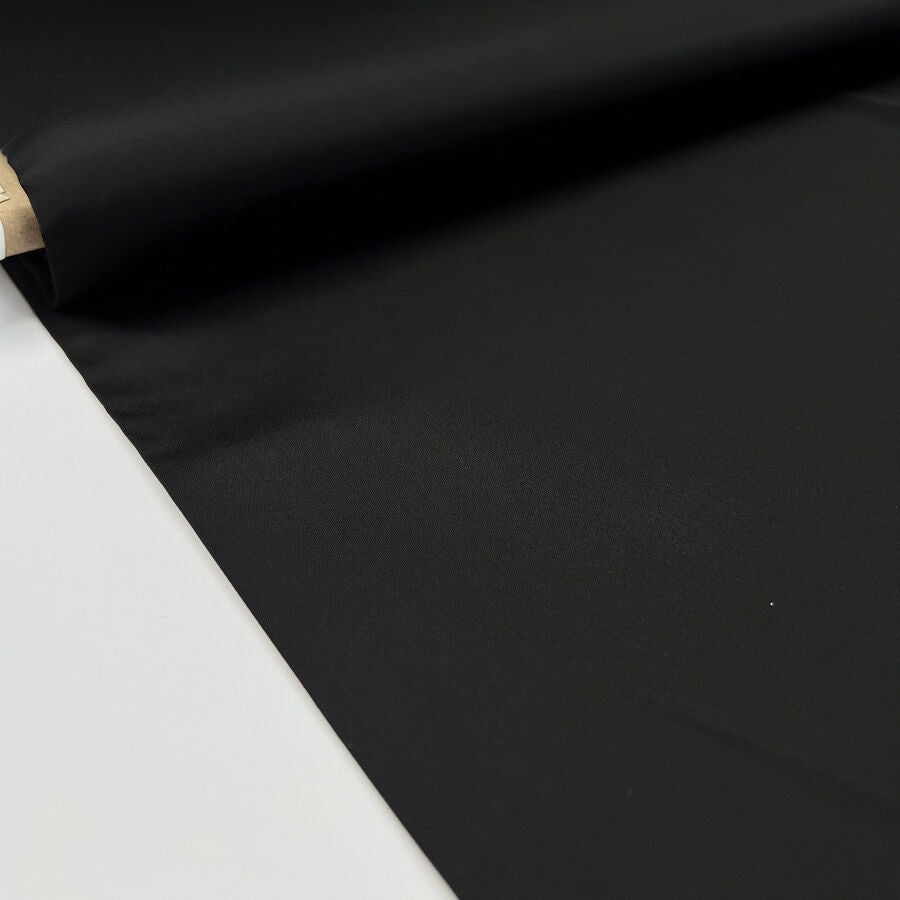 Plain Viscose Satin - Black