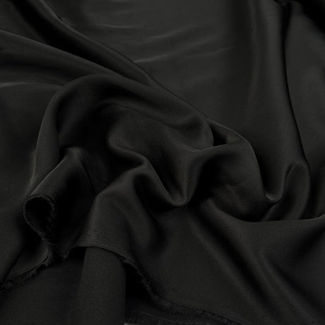 Plain Viscose Satin Black Rayon Woven Dress Fabric