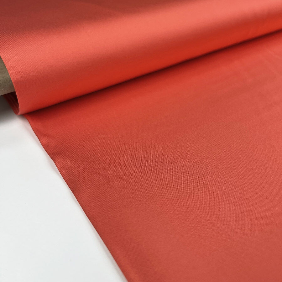 Plain Viscose Satin - Coral