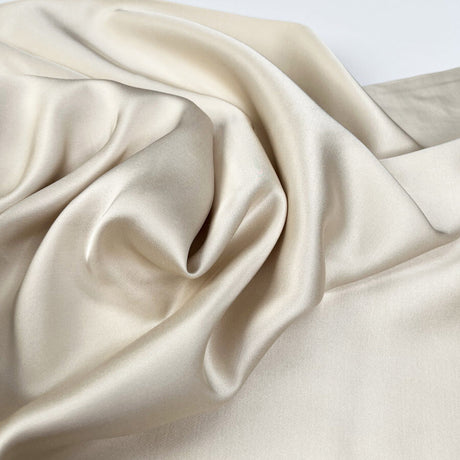 Plain Viscose Satin Off White Rayon Woven Dress Fabric