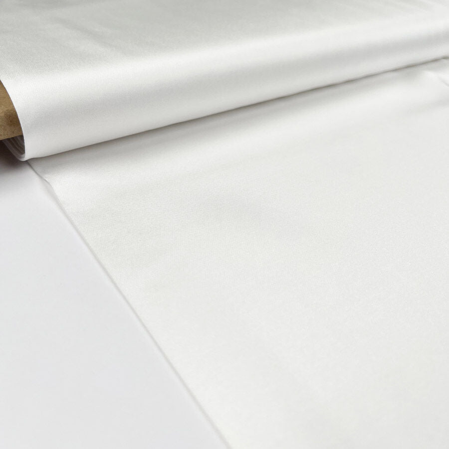 Plain Viscose Satin - Optical White