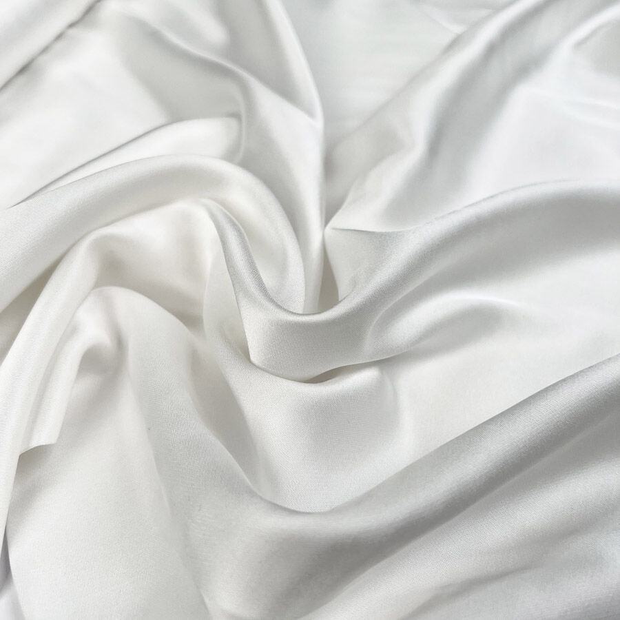 Plain Viscose Satin - Optical White