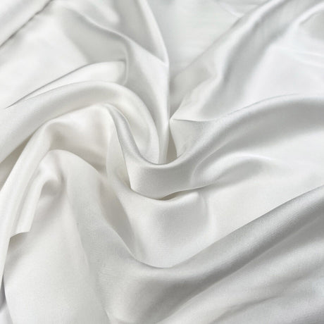 Plain Viscose Satin Optical White Rayon Woven Dress Fabric