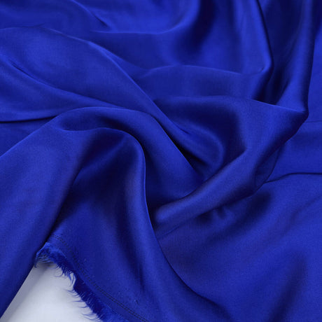 Plain Viscose Satin Royal Blue Rayon Woven Dress Fabric