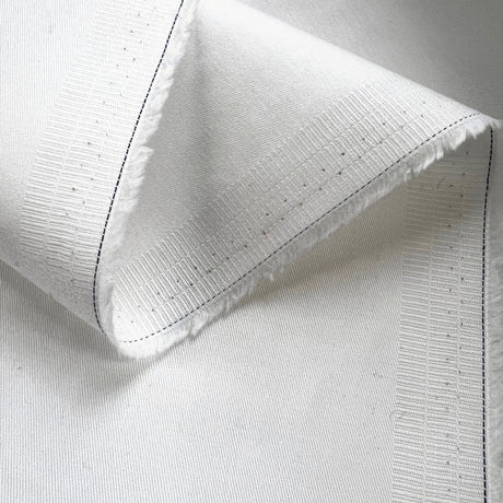 Plain White Cotton Lycra Drill Dress Trousering Fabric Fold