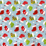 Christmas Poly/Cotton - Stocking - Pale Blue