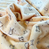 Printed Velour Fleece - Teddy Peach