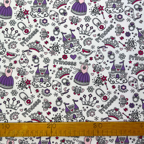 Polycotton Poplin Print Party Princess Ruler