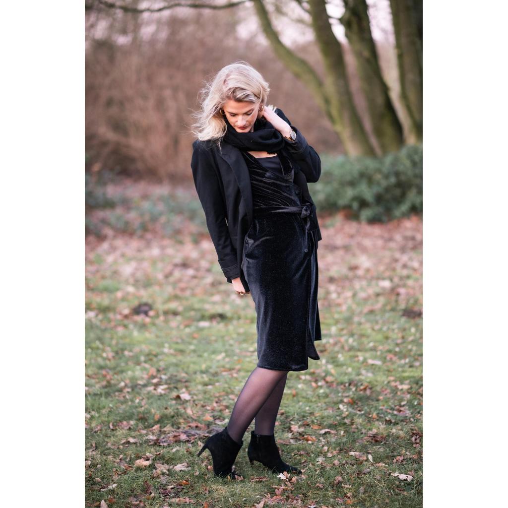 Stretch Glitter Velvet - Black