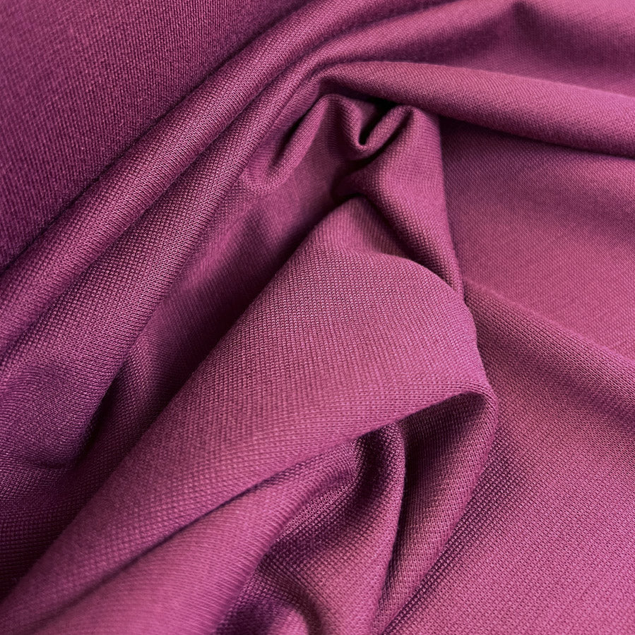 Polyester Elastane Knitted Fabric Wine Purple Yogi