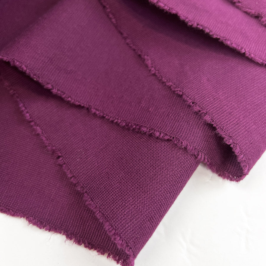 Polyester Elastane Knitted Fabric Wine Purple Yogi Fold