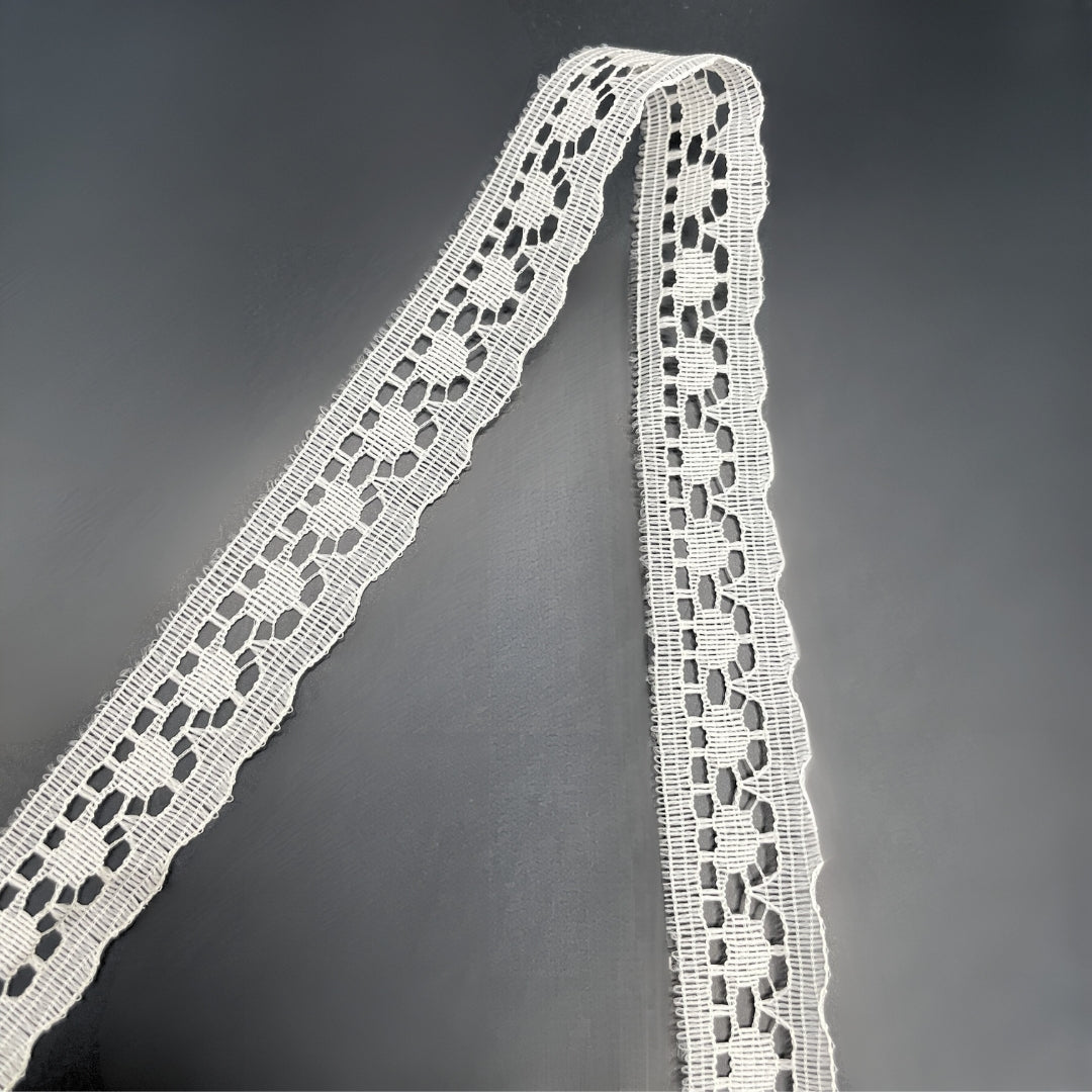 Polyester Flat Lace Trim - Ellie - Ivory