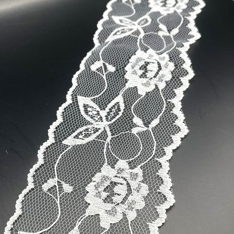 Polyester Flat Lace Trim Grace White Full