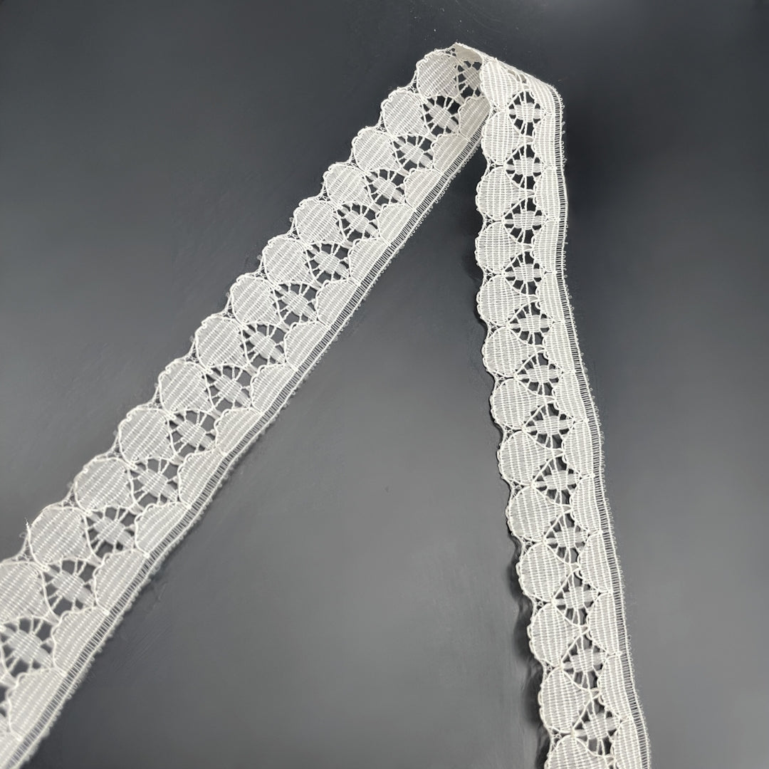 Polyester Flat Lace Trim - Sasha - Ivory