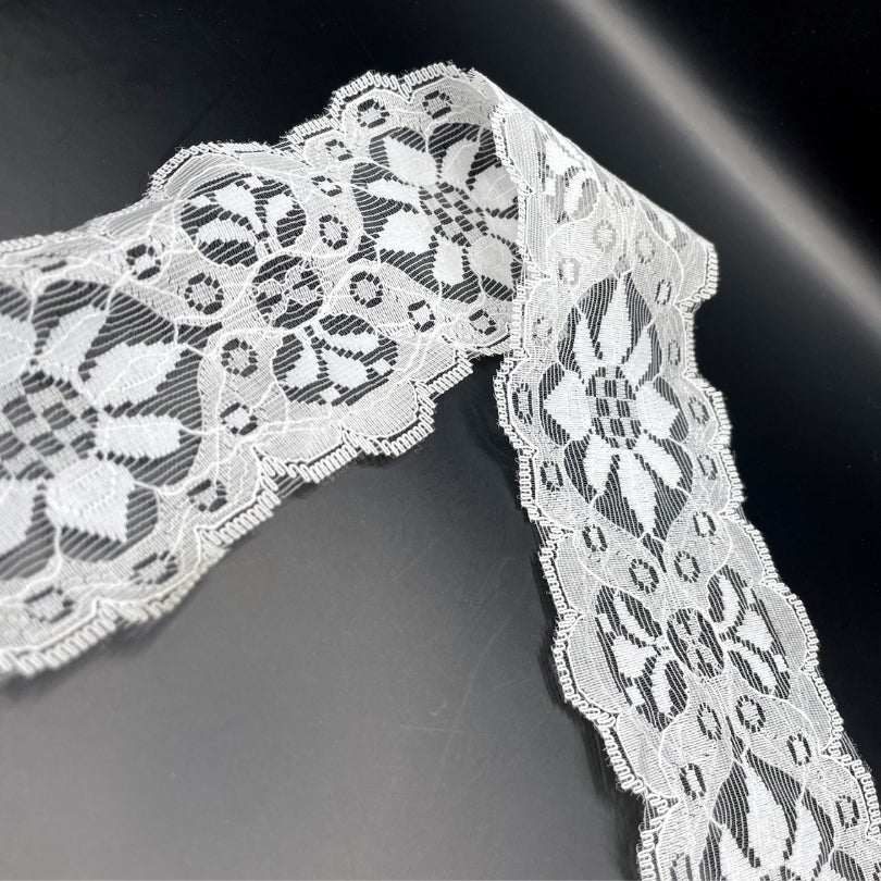 Polyester Flat Lace Trim - Summer - White