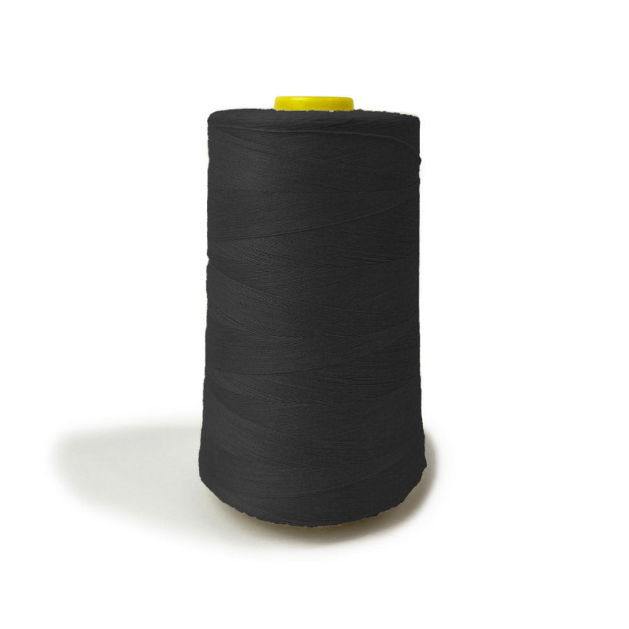 Polyester Overlocking Sewing Machine Thread Cone - Black (5000m)