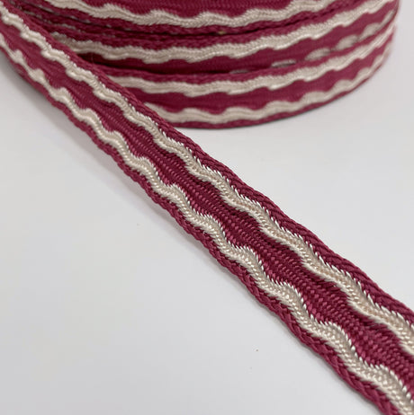 Polyester Patterned Trimming Edge Red White Roll