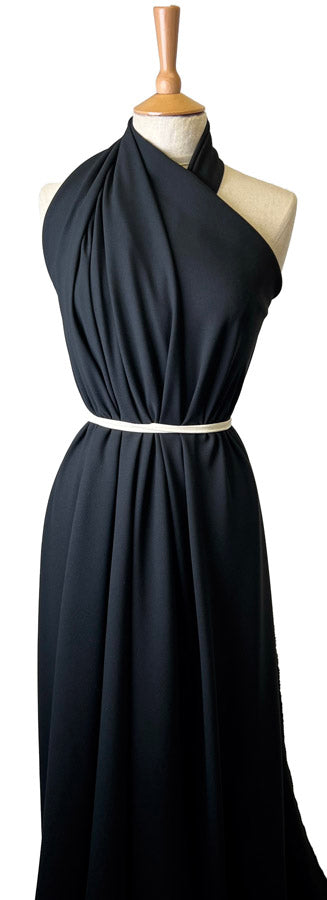 Polyester Plain Woven Dress Fabric Monaco Crepe Black