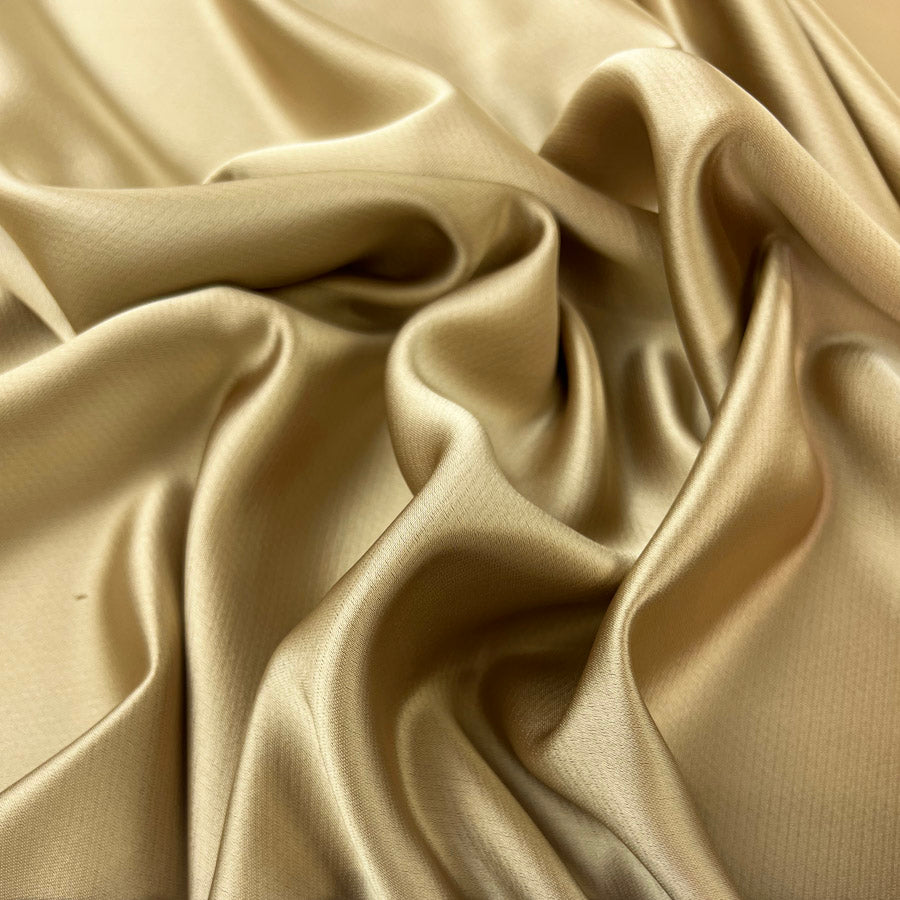 Polyester Satin Special Occasion Dress Fabric | Liquid - Gold Croft Mill Polyester Satin Special Occasion Dress Fabric | Liquid - Gold Croft Mill