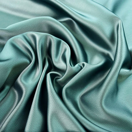 Polyester Satin Back Crepe Dress Fabric Liquid Patina Green