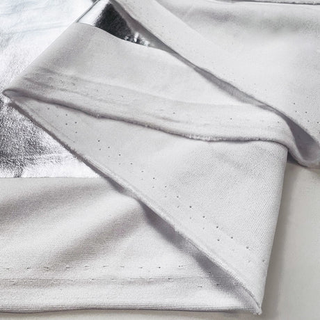 Polyester Spandex Dance Fabric Night Fever Silver Fold