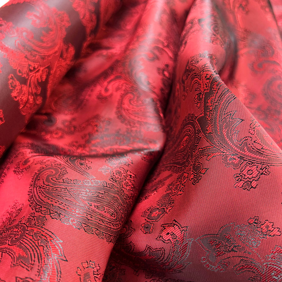Paisley Changeant Lining - Red