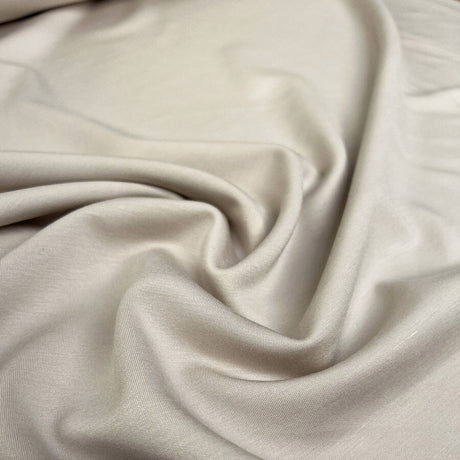 Pontoba Beige Viscose Polyamide Elastane Double Knit Jersey Fabric