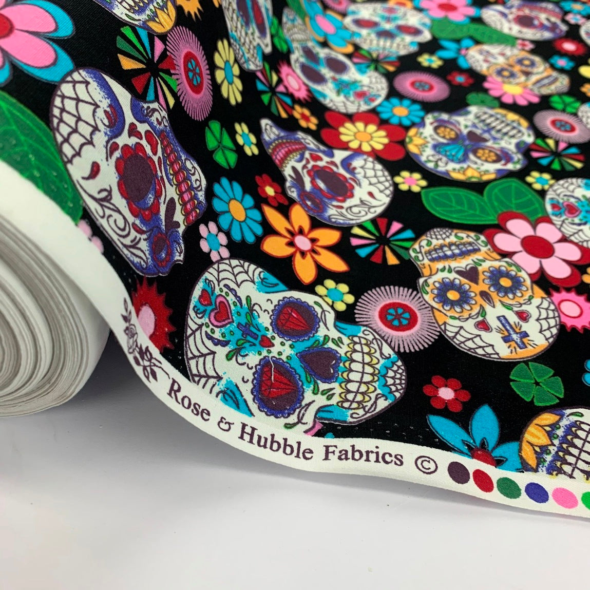 Poplin Print - Día de Muertos - Black