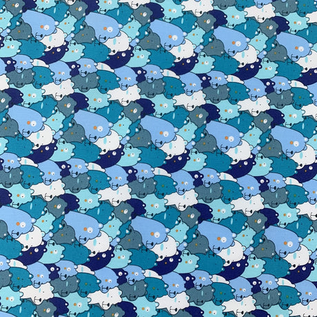Poplin Print Bearly Blue Pattern